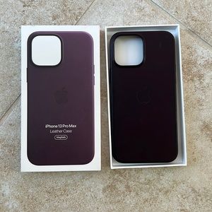 iPhone 13 Pro Max, Leather Case, Dark Cherry